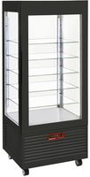 Diamond Vitrine 4 zijden T° negatief, 5 niveaus in glas, geventil, 480 Lit., ZWART | INN/VB-B9-R2