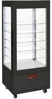 Diamond Vitrine 4 zijden T° positief, 5 niveaus in glas, Geforceerd, 480 Lit., ZWART | INN/VN-B9-R2
