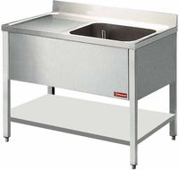 Diamond Spoeltafel met 1 Kuip 600x500xh325, Links Druipvlak - L1411S-D