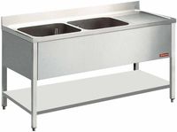 Diamond Spoeltafel met 2 Kuipen en 1 Druipvlak - L2021D-D