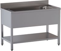 Diamond LB1211/D-SX4 Spoeltafel met 1 kuip 950x500xh350, met onderlegplank