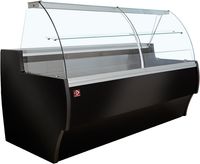 Diamond Gekoelde Vitrinetoonbank Gebogen Ruit Geventileerd met Reserve ZWART - MA15/B5-R2V