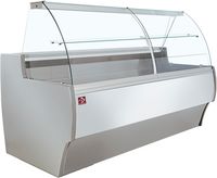 Diamond Gekoelde Vitrinetoonbank Gebogen Ruit Geventileerd met Reserve GRIJS/WIT - MA30/E8-R2V