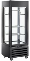 Diamond FULL Glazen Vitrine" 440 Liter 2 Planken & Vleesstang Geventileerd ZWART - MAX/507-MB