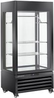 Diamond FULL Glazen Vitrine" 600 Liter 2 Planken & Vleesstang Geventileerd ZWART - MAX/607-MB