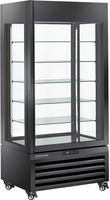 Diamond FULL Glazen Vitrine" 600 Lt. 5 Glazen Niveaus Geventileerd ZWART - MAX/609-BB
