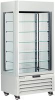 Diamond FULL Glazen Vitrine" 600 Liter 5 Glazen Niveaus Geventileerd CHOCOLATE WIT - MAX/609-CW