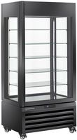 Diamond FULL Vitrine 600 Lt. 5 Glazen Niveaus Geventileerd PASTRY ZWART - MAX/609-PB