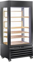 Diamond FULL Glazen Vitrine" 600 Liter 1 Niveau + 2 Planken Geventileerd WINE ZWART - MAX/609-VB2