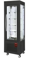 Panoramische Koelvitrine geforceerd | 360L, 5 draaiende plateau's | R290, milieuvriendelijk | +2°C / +10°C | Zwart | Diamond SNE/RN-B7-R2