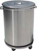Vuilnisbak met deksel | Op wielen | RVS | 50 Liter | PCR/50B | Diamond