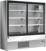 Diamond Gekoeld Wandmeubel, Geventileerd met Glazen Schuifdeuren - GRIJS/WIT - PD12/A7-R2C