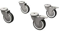 Diamond Set 4 "gegalvanis" zwenkwielen, waarvan 2 met remmen | PR-GBT-T