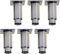 Kit 6 Regelbbare Poten In Rvs Voor Kasten | Diamond | PRX6-HE