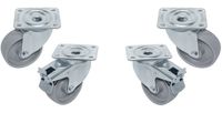Kit van 4 Zwenkwielen Ø100 voor Kast - 2 met Rem - Diamond RAG4-RE