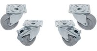Diamond RTG4-P9H Kit van 4 "verzinkte" zwenkwielen voor tafels, 2 met rem