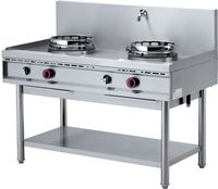 Wok gasfornuis | 2 branders | Watergordijn | WGL2-13 | Diamond