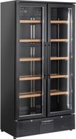 Diverso By Diamond Wijnkast Vitrine, Dubbele Deur, 460 Liter, 1 Temperatuur - ZWART - WR-CWP2-75
