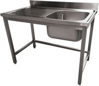 Diverso By Diamond RVS Spoeltafel ECO met 1 Kuip en 1 Links Druipvlak, Zonder Onderblad - WR-C1E1-2G