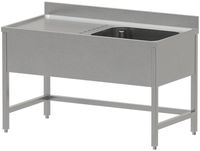 Diverso by Diamond WR-C1E1-DS2 RVS spoeltafel ECO met 1 kuip en links druipvlak, zonder onderlegplank