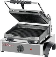 Diverso By Diamond Elektrische Panini Grill, Geribde Platen - WR-GR42-33
