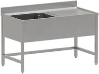 Diverso by Diamond WR-E1C1-DD4 RVS Spoeltafel ECO met 1 kuip en rechts druipvlak, zonder onderlegplank