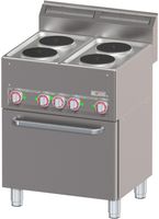 Diverso By Diamond Fornuis met 4 Elektrische Kookplaten op Conventieoven GN 1/1 - WR-E4CF-22