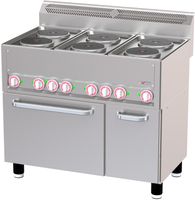 Diverso By Diamond Fornuis met 6 Elektrische Kookplaten op Conventieoven GN 1/1 en Neutrale Kast - WR-E6CF-23