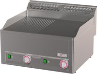 Diverso By Diamond Dubbele Elektrische Kookplaat, 1/2 Geribbeld 1/2 Glad -Top - WR-EPMD-27