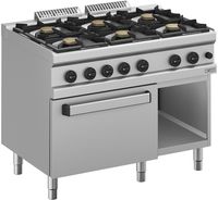 Diverso By Diamond Gasfornuis 6 Branders, op Gasoven GN 2/1 en Kast - WR-G6BF-F2