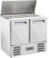 Diverso By Diamond Gekoelde Saladette met Deksel 2x GN 1/1 + 3x GN 1/6-150 mm + Reserve 2 Deuren GN 1/1 - WR-SAL6-S2