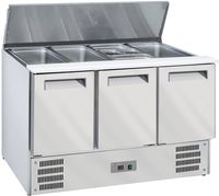 Diverso By Diamond Gekoelde Saladette met Deksel 4x GN 1/1-150 mm + Reserve 3 Deuren GN 1/1 - WR-SAL6-S3