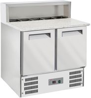 Diverso By Diamond 2-Deurs Gekoelde Pizzas Tafel GN 1/1, Gekoelde Structuur 5x GN 1/6-150 Mm - WR-SRP6-Z2