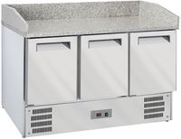 Diverso By Diamond 3-Deurs Koelwerkbank voor Pizza's GN 1/1, Granieten Blad - WR-SRZ6-M3