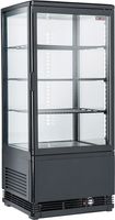 Diverso By Diamond Vitrine Tafelmodel Geventileerd, 4 Glazen Zijden, 4 Niveau, 80 Liter - "Zwart" - WR-V4F1-BL