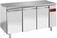 Diamond Koelwerkbank, gevent., 3 deuren EN 600x400 - Top in graniet (zonder groep) - TPS3N/HG