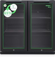 Husky Backbar C2H-ECO-865-BK-NL-HY - 2 Deuren- Zwart - Deurslot - LED Verlichting - Ventitator - Energiezuinig - B label