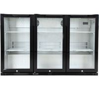 Backbar koeler - 3 deurs - zwart - deurslot - LED verlichting - ventitator - 0 – 10 ℃ - elektronische thermostaat - Husky C3-865-BK-NL-HU