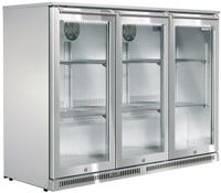 AlFresco Outdoor Backbar koeler - volledig RVS - 3-deurs - deurslot - LED-verlichting - ventitator - 0 tot 10 ℃ - elektronische thermostaat - Husky C3AF-HS-STEEL