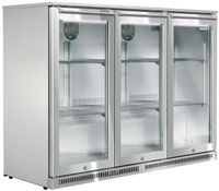 AlFresco Outdoor Backbar koeler - volledig RVS - 3-deurs - deurslot - LED-verlichting - ventitator - 0 tot 10 ℃ - elektronische thermostaat - Husky C3AF-HS-STEEL