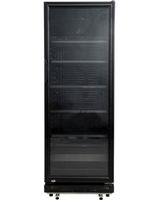 Koeler glasdeur 360L 671kWh 173x62cm zwart horeca 4 legplanken