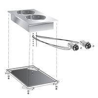 Gastro-Inox "drop-In" Elektrische Kookplaat , 40 Cm, 2 Plaats, Gastro-Inox 160.505