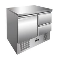 Gastro-Inox RVS Werkbank Met 1 Deur & 2 Laden, Geforceerd Gekoeld, Gastro-Inox 202.011