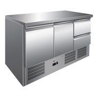 Gastro-Inox RVS Werkbank Met 2 Deuren & 2 Laden, Geforceerd Gekoeld, Gastro-Inox 202.016