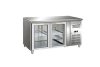 Gastro-Inox RVS GN Koelwerkbank met 2 Glasdeuren, Geforceerd Gekoeld - 202.222
