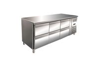 Gastro-Inox RVS GN Koelwerkbank met 6 Laden, Geforceerd Gekoeld - 202.239