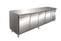 Gastro-Inox RVS GN Koelwerkbank met 4 Deuren, Geforceerd Gekoeld - 202.240
