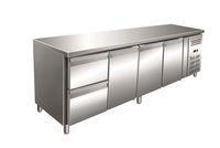 Gastro-Inox RVS GN Koelwerkbank met 3 Deuren en 2 Laden, Geforceerd Gekoeld - 202.243
