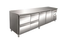 Gastro-Inox RVS GN Koelwerkbank met 2 Deuren en 4 Laden, Geforceerd Gekoeld - 202.244