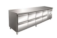 Gastro-Inox RVS GN Koelwerkbank met 8 Laden, Geforceerd Gekoeld - 202.249